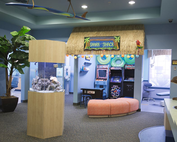 Welcoming and fun dental office waiting room