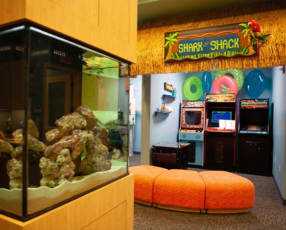 Fun pediatric dental office waiting room