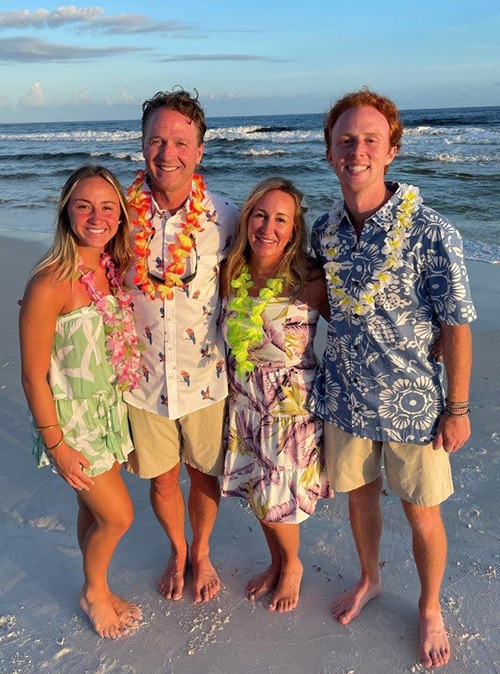 Doctor Rozas and her family at the beach