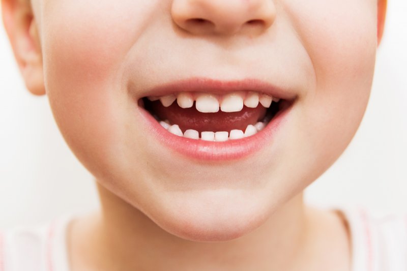 an up-close look at a child’s baby teeth